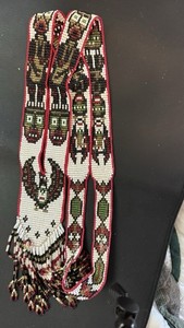 Native American Handmade Beaded Necklace, Thunderbird Motif, Tribal Designs