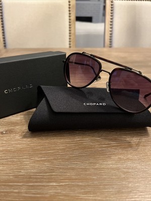 Chopard SCHF24 777 Sunglass Frames Only! Aviator Carbon Fiber Brown Honey Havana