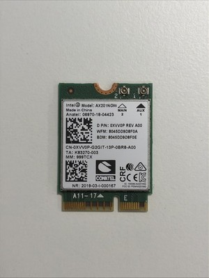 Intel AX201NGW Dual Band Wireless-AX WLAN WiFi Bluetooth M.2 CNVio2 Karte