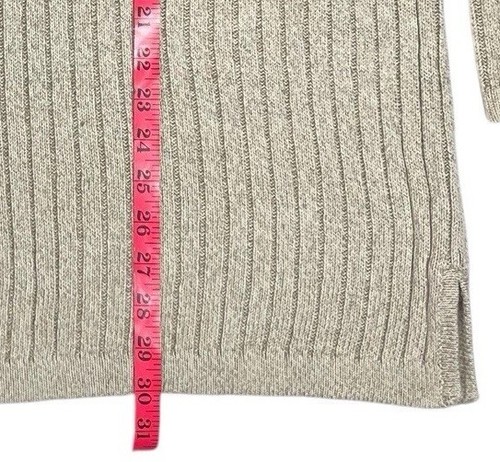 Jones New York Sweater Womans 2X Beige Linen Blend Ribbed Knit V Neck - Picture 7 of 9