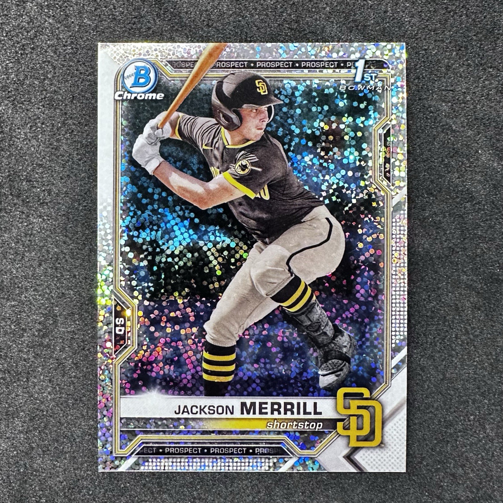 2021 Bowman Draft Jackson Merrill Chrome Sparkle Refractor 1st #BDC-119 Padres