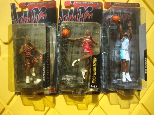 1999 Mattel Michael Jordan Hoops Highlights all 3 in set action figures