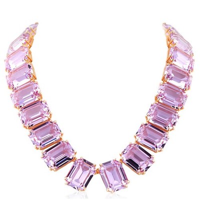 Swarovski Gold-Tone Plated Purple Millenia Tennis Necklace