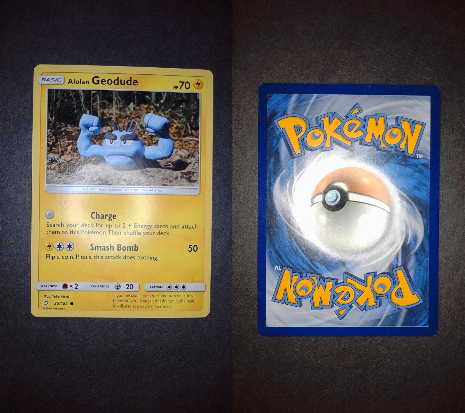 Alolan Geodude 35/181 Common Team Up Pokemon Lightly Played