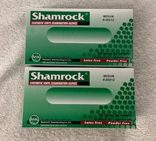 Shamrock Synthetic/Vinyl Powder Free Examination Gloves Medium 2 Boxes of 100