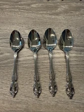 Oneida Renoir Pembrooke Set of 4 Teaspoons USA Stainless Flatware