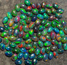 Top Quality Natural Ethiopian Black Opal Cabo...