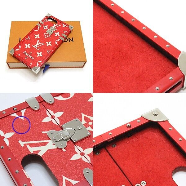 Classic Red Louis Vuitton Monogram x Supreme Logo iPhone 12 Mini Case