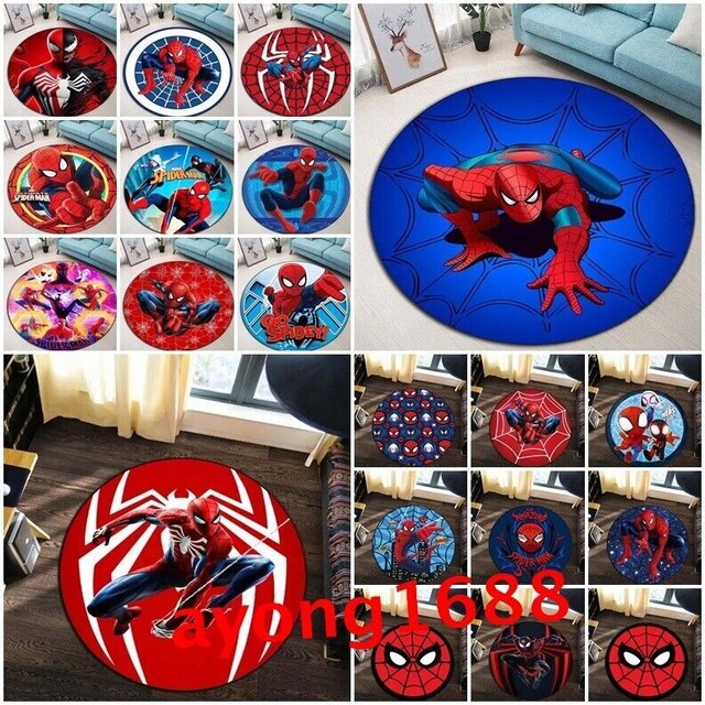 Alfombra redonda para dormitorio Spider-Man Marvel Hero para niños alfombras felpudo alfombra antideslizante