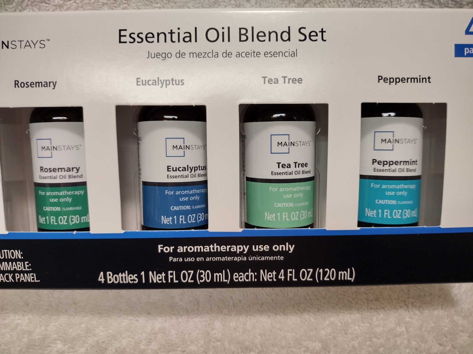 Mainstays Essential Oil Blend Gift Set 4 Aromatherapy Bottles for sale