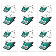 6 Sheets Typewriter Temporary Tattoo Temporary Tattoos Body Tattoo Sticker
