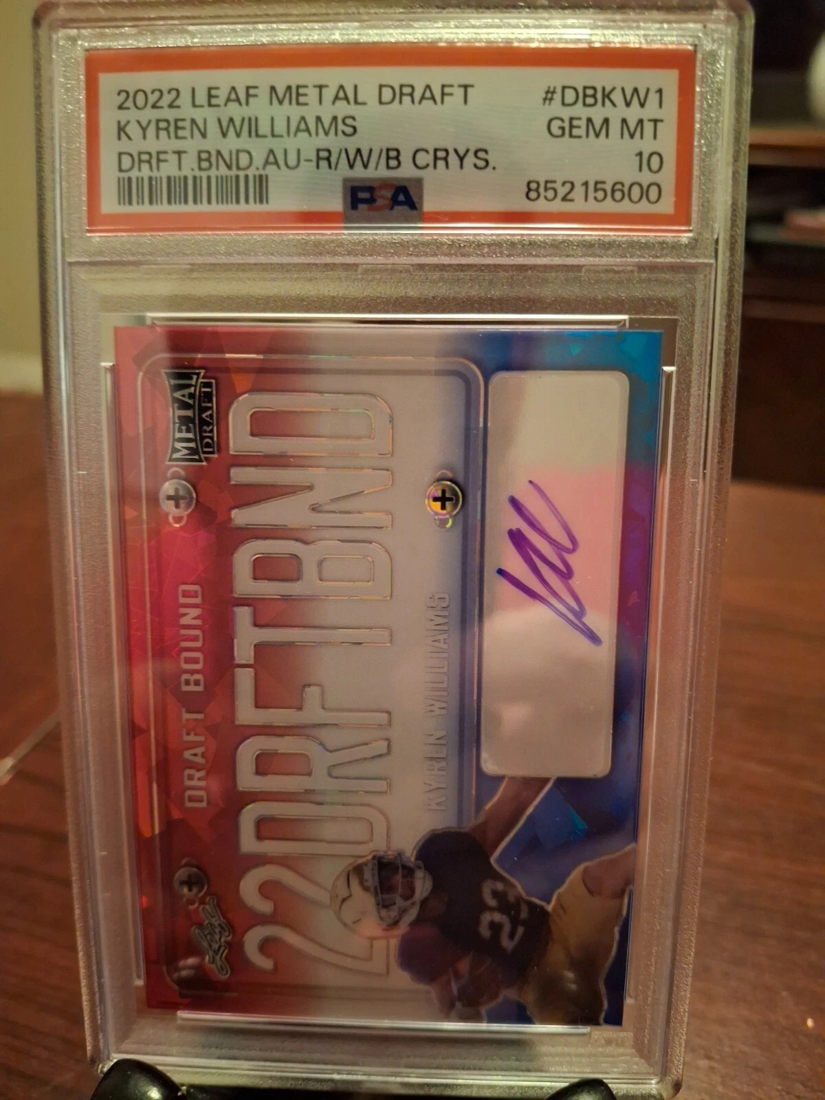 Kyren Williams Leaf Metal Draft Bound Autographs #DBKW1 Red/White/Blue Wave