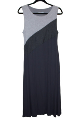 Soft Surroundings Dress Womens Grey M Flatter Me Pullover Stretch Retro Maxi