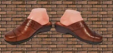 EARTH ORIGINS JANIE, Biodegradable Leather Clogs, Brown, Womens US Size 8! EUC!