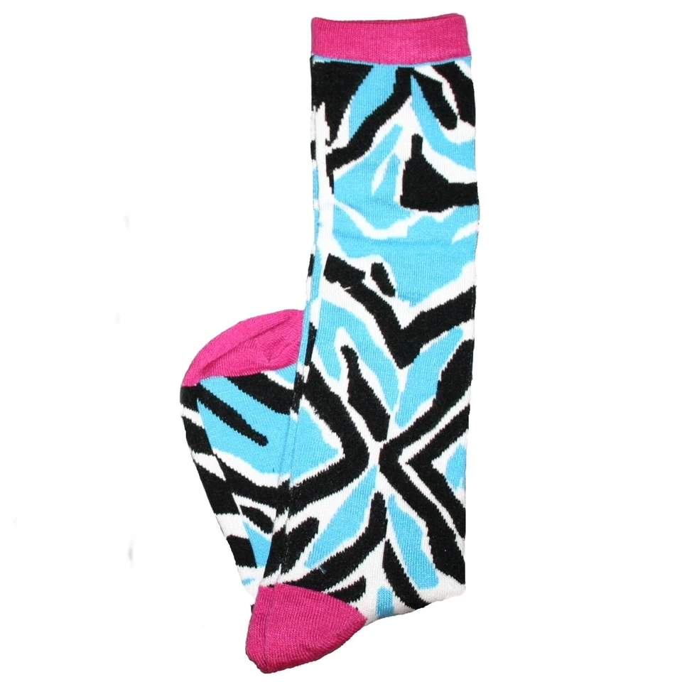 Paquete de 2 calcetines hasta la rodilla SO Junior para mujer cebra/calcetín sólido talla 9-11 - nuevos con etiquetas Foto 2 de 3