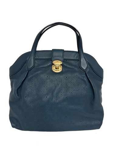 $3750 Louis Vuitton MM Cirrus Mahina Monogram Hobo Marine Blue Tote