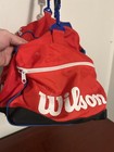 Vintage Wilson Gym Bag USA Red White Blue Zip Duffel Rare — photo 4
