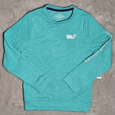 Vineyard Vines Slub Crew Neck Sweatshirt Aquinnah Aqua Small Whale Logo NWT