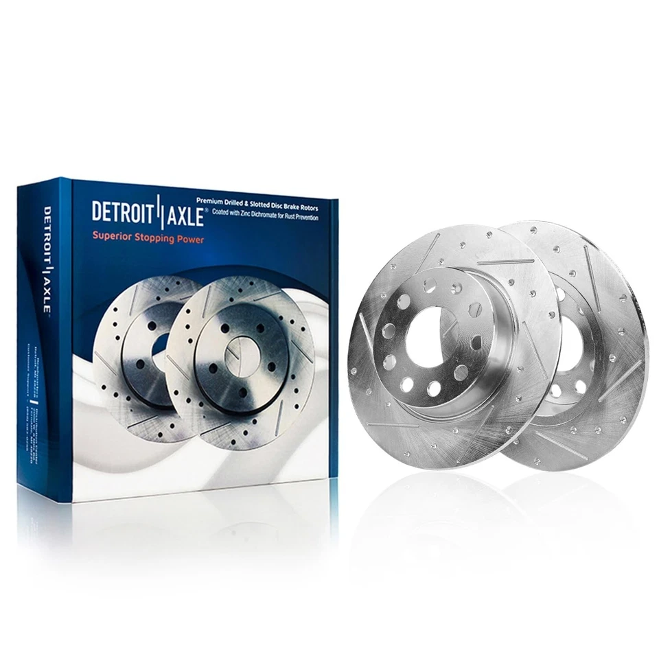 272mm Rear Drilled Brake Rotors Brake Pads Kit for 2019 2020 Volkswagen Jetta - Image 3 of 4