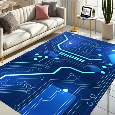 CARPETIA Gaming tapijt loper zwart design heldere rode accenten - gaming setup - 50 x 120 cm