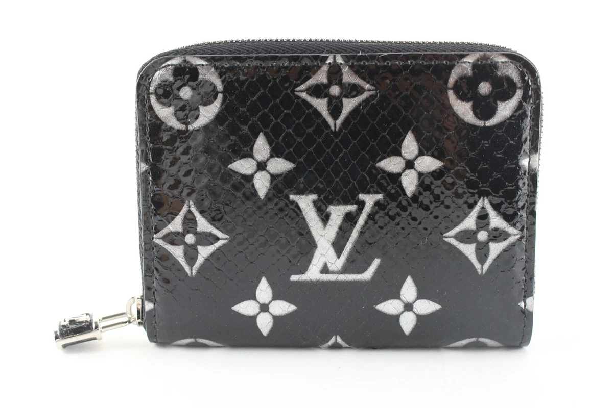 Louis Vuitton Black Monogram Python Zippy Coin Purse Padlock 2lk0223