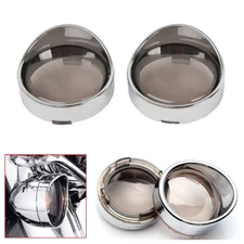 Smoke Lens Turn Signal Light Visor Cover For Harley Softail Deluxe FLSTN Fatboy