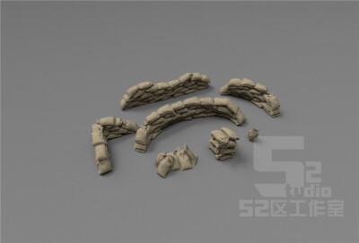 1/144 Ground Scene Battlefield Beanbag Model 3D Printed Model Kit