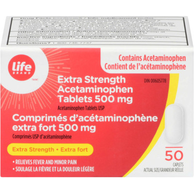 2-Pack Life Brand Acetaminophen Extra Strength 500Mg
