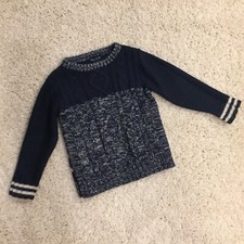 Next UK Boys Navy Blue  White Chunky Sweater Size 3-4 Years