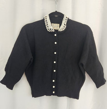 Original Tobanna Knit Fashion Beaded 100 Wool Chenille Sweater 1960s mAAC