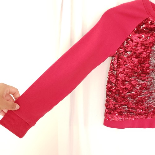 Cat & Jack Girls Red Sequin Long Sleeve Pullover Sweater Size M - Picture 8 of 12