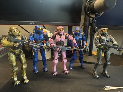 Lot of 5 Halo 2 Spartan 8'' Action Figure 2004 Joyride Studios 