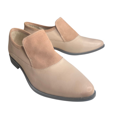 Free People Brady Leather Nubuck Loafers Women's EU 40 US 9 Natural Slip On New