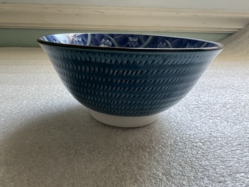 Schöne Vintage japanische Hijiri Gama grün & blau Porzellan Blumen Reis Schüssel 6x6x3 - Bild 6 von 10