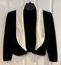 Vintage St John Marie Gray Blazer Jacket Santana knit collar size 10 Made USA