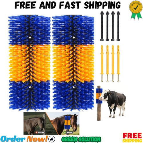 Uross Livestock Scratching Brush 2PCS Goat Horse Cow Scratching Post for Groo...