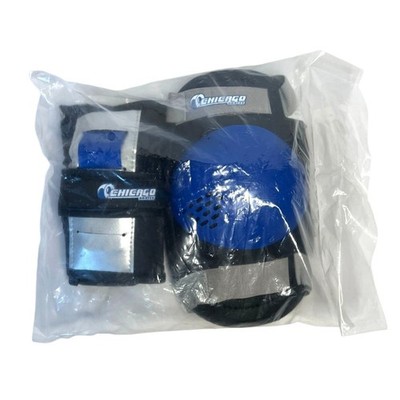Chicago Skates Knee Pads & Wrist Guards Protective Set Medium Blue Black NEW