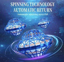 FLYING ORB BALL LED BOOMERANG | UFO ROTATING TOY GIFT | RGB MINI MAGIC SPINNER
