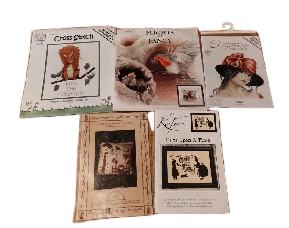 CROSS STITCH BLACKWORK NEEDLEPOINT CHARTS & KITS LOT - Image 4 of 4