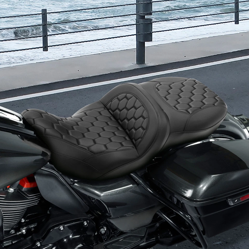 Driver & Passenger Gel Seat Fit For Harley Touring Road Glide King 2009-2023 - Image 4 of 4