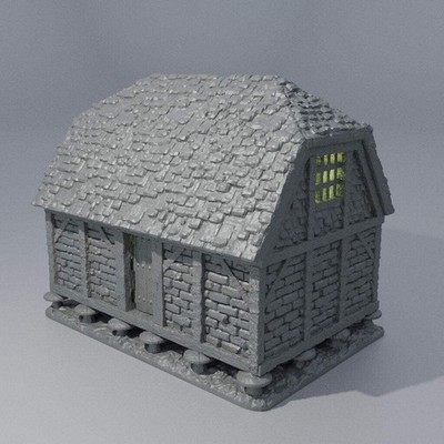 Medieval Granary | D&D TTRPG Playable 3D Printed Building Terrain Scenery | Mini