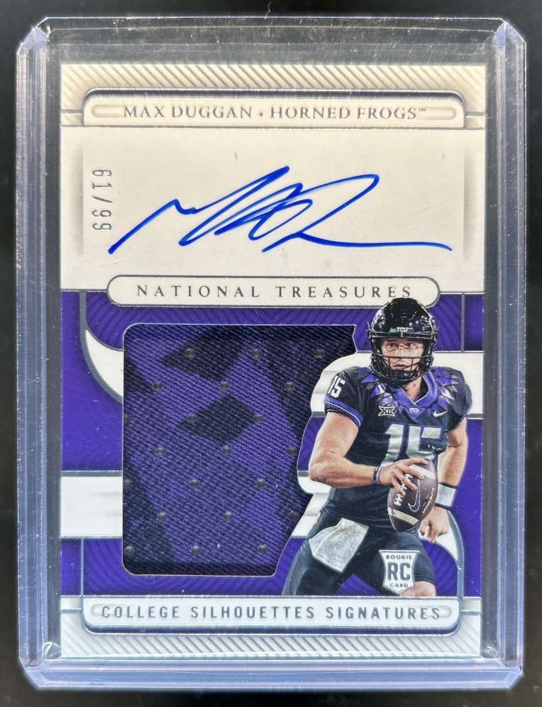 Max Duggan Panini National Treasures Collegiate College Silhouettes Signatures #CSSMD Base