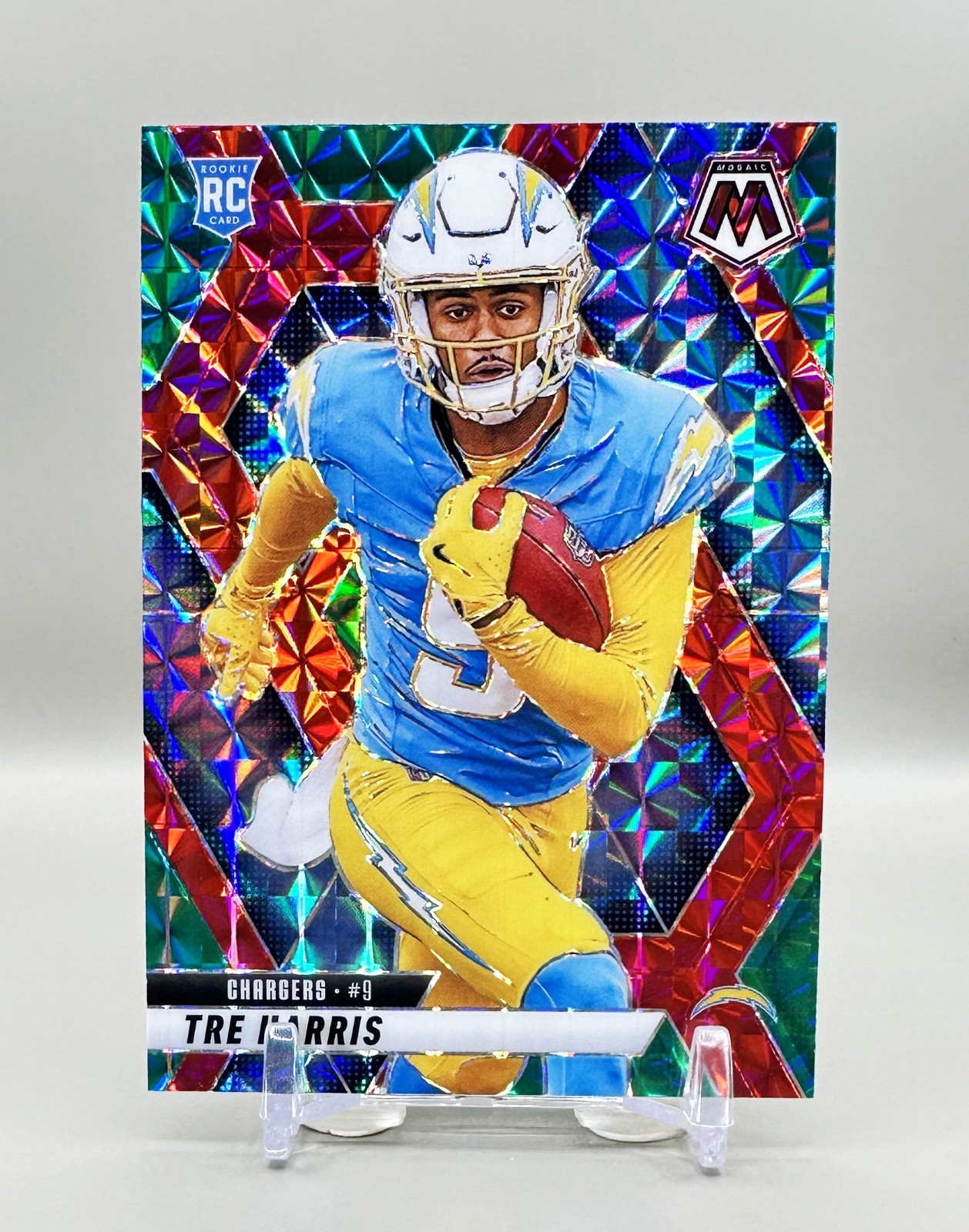 2025 Panini Mosaic Football #326 (Mosaic Choice Red & Green)  TRE HARRIS [RC]