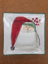 Vietri Italian Old St. Nick Santa Christmas Snack Horderves Plate 4.5"