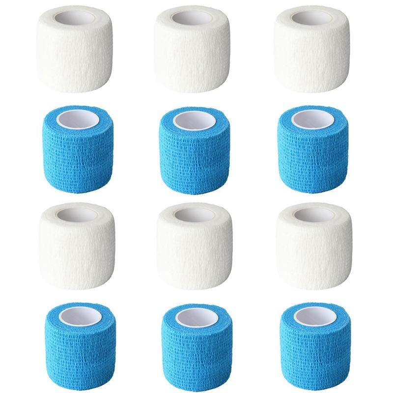 12 Roll Tattoo Self Adhesive Bandage Wrap Grip Cohesive Elastic Tape 2" x 5yds