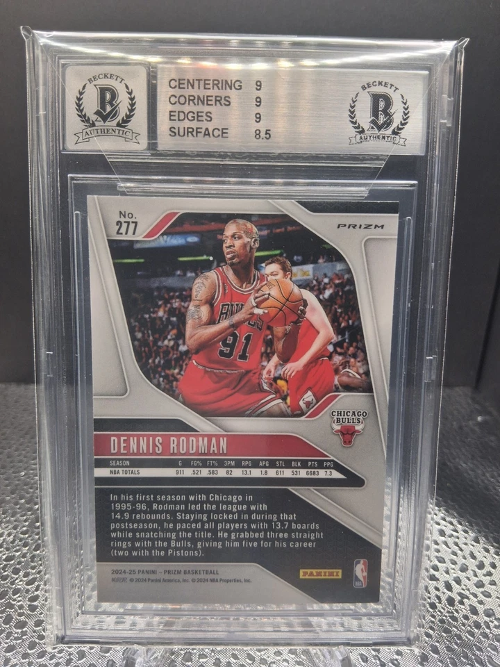 2024-25 Panini Prizm Азия Деннис Родман ПОДПИСАННЫЕ ЧЕРНЫЕ МЕТАЛЛИЧЕСКИЕ ЧЕРНИЛА ✒️😍🤯BGS 9 - Изображение 2 из 2
