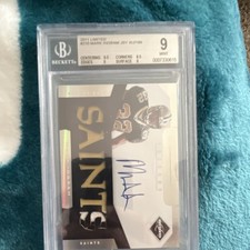 2011 Panini Limited Mark Ingram Autograph #210 199/199 Saints BGS 9 bookend