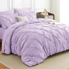 Queen Comforter Set 7 Pieces Bed in A Bag Light Purple Luxury Soft Queen Size...