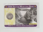 1936 Silver Mercury Dime With Info Card 1936: A Timeline