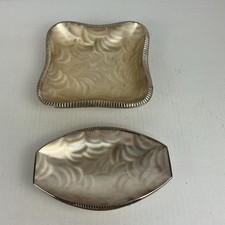 Lot de 2 plats ovales et carrés vintage Silverama fabrication Allemagne de l'Ouest plaqué argent